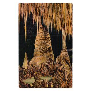 Carlsbad Caverns National Park Vintage 1939 Postcard Temple The Sun Stalactites